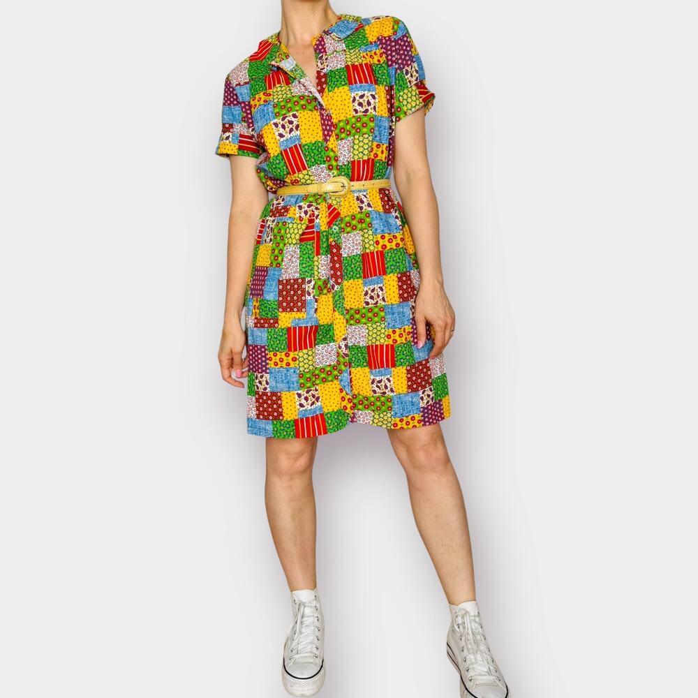 Vintage 70s Patchwork Print House Coat‎